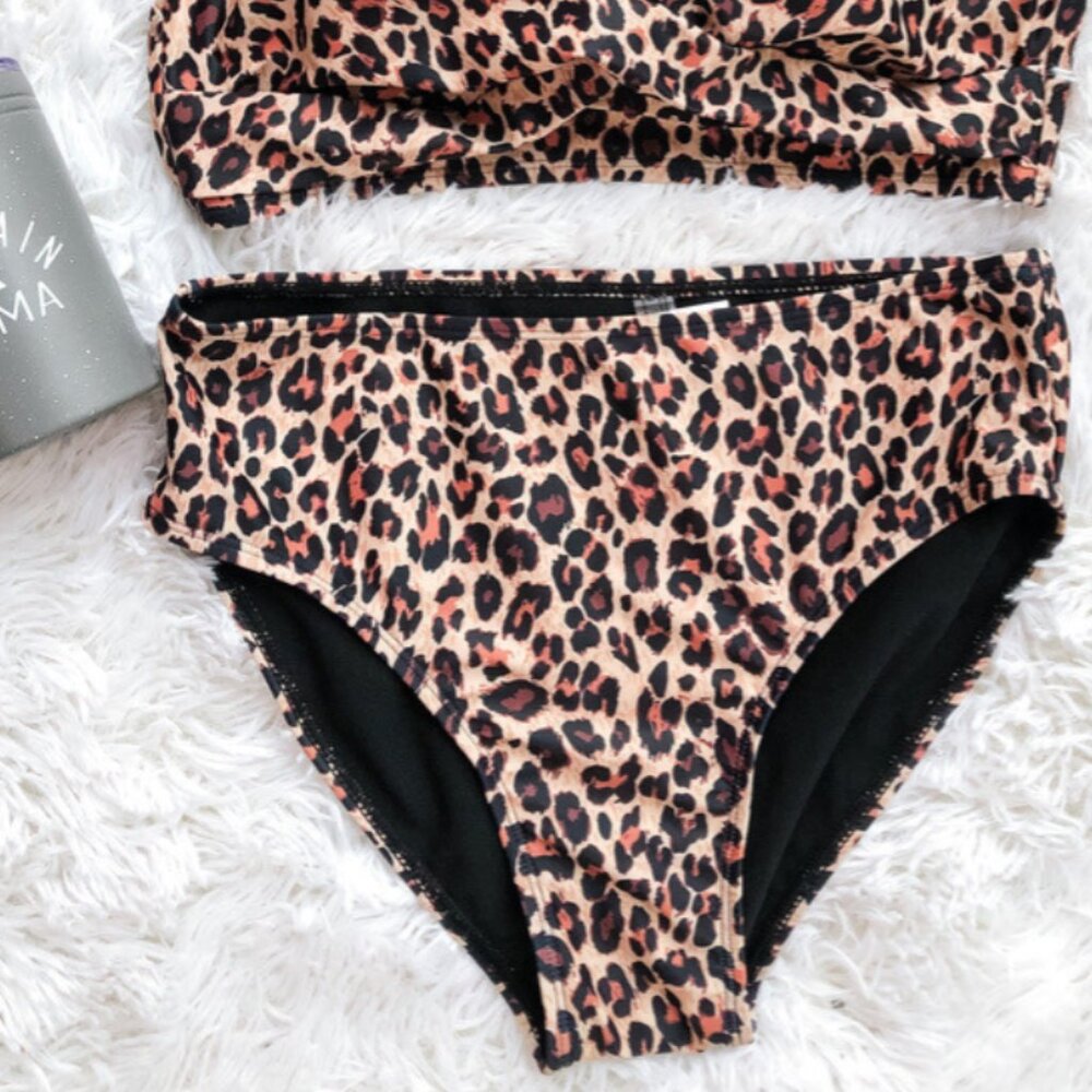 NWT Mack & Mal Leopard Full Coverage Bikini Bottom